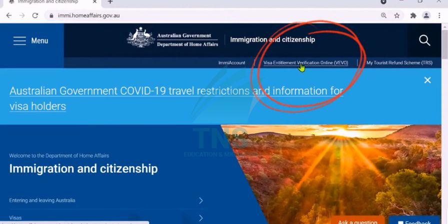 Bước 1_ Truy cập website Bộ Nội Vụ Úc