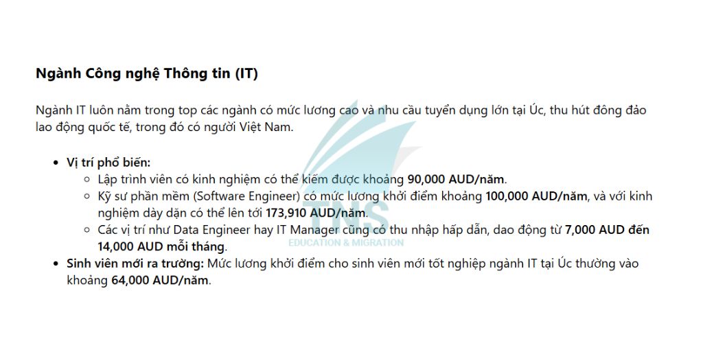 Mức lương ngành Công nghệ Thông tin