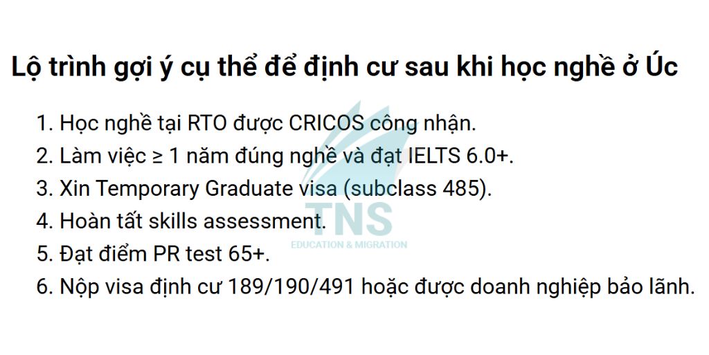 Lộ trình gợi ý cụ thể để định cư sau khi học nghề ở Úc