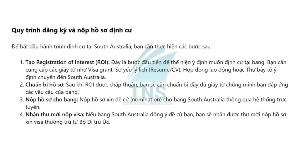 Quy trình đăng ký và nộp hồ sơ tại bang South Australia