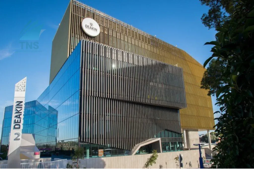 Khuôn viên hiện đại của Đại học Deakin tại Geelong, gần Melbourne
