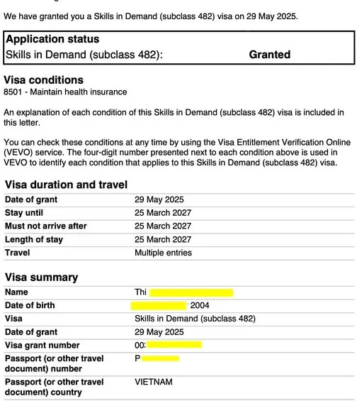 Gia đình chị Thi cùng nhau tiến bước trên hành trình định cư Úc với visa 482