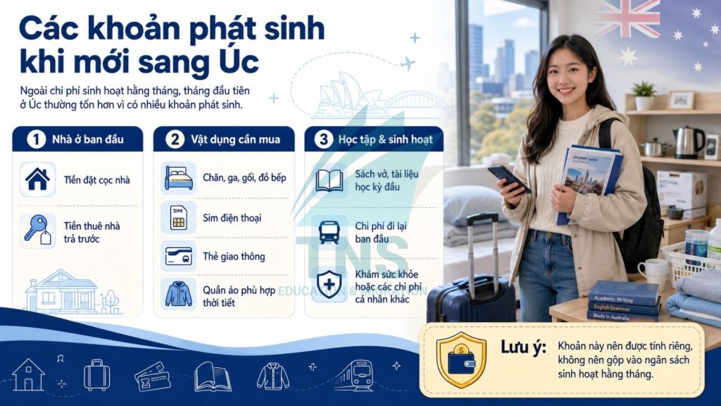 Các khoản phát sinh khi mới sang Úc để có sự chuẩn bị kỹ lưỡng cho bạn