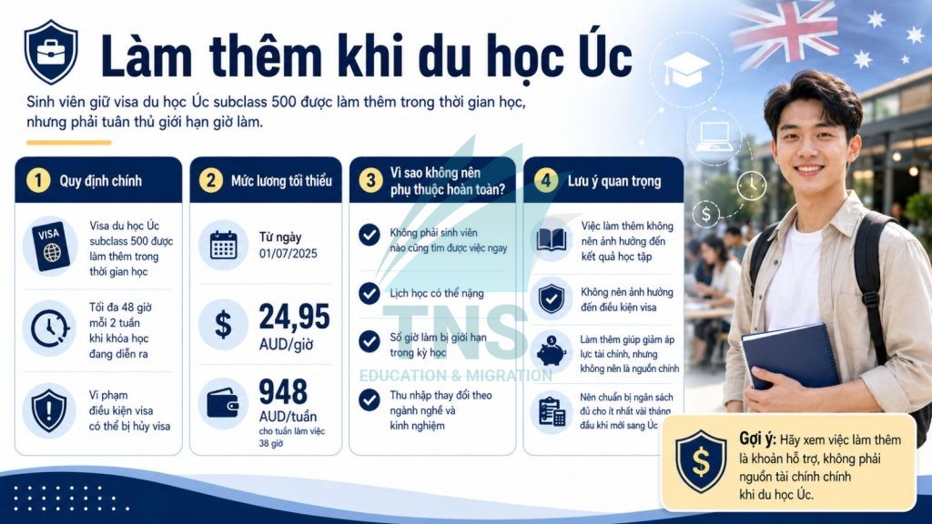 Công việc làm thêm của du học sinh khi ở Úc