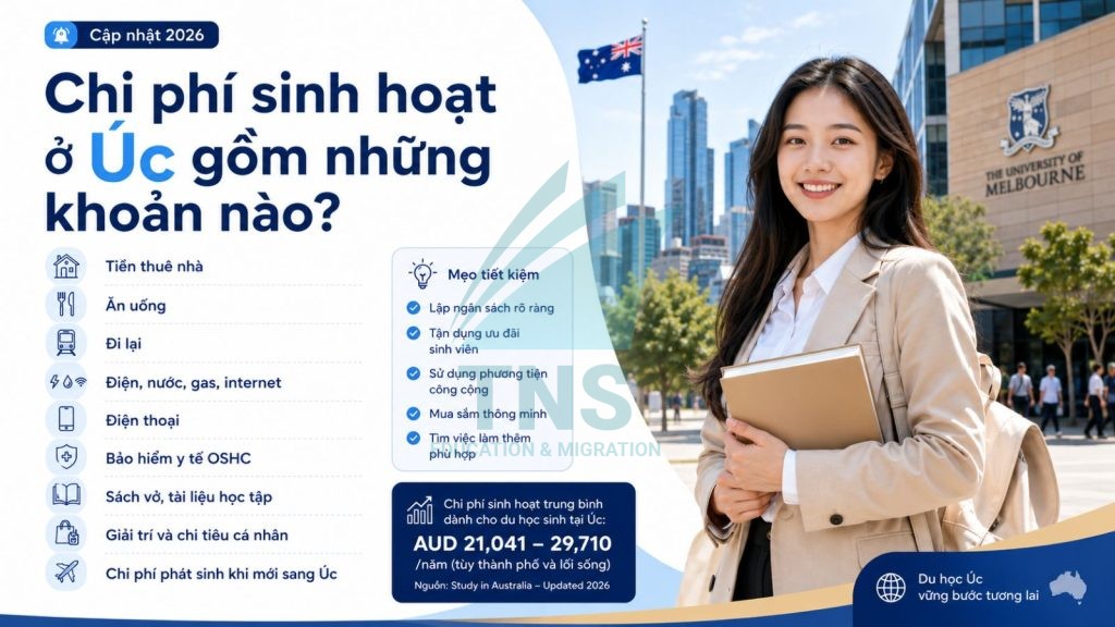 Những khoản chi phí sinh hoạt ở Úc