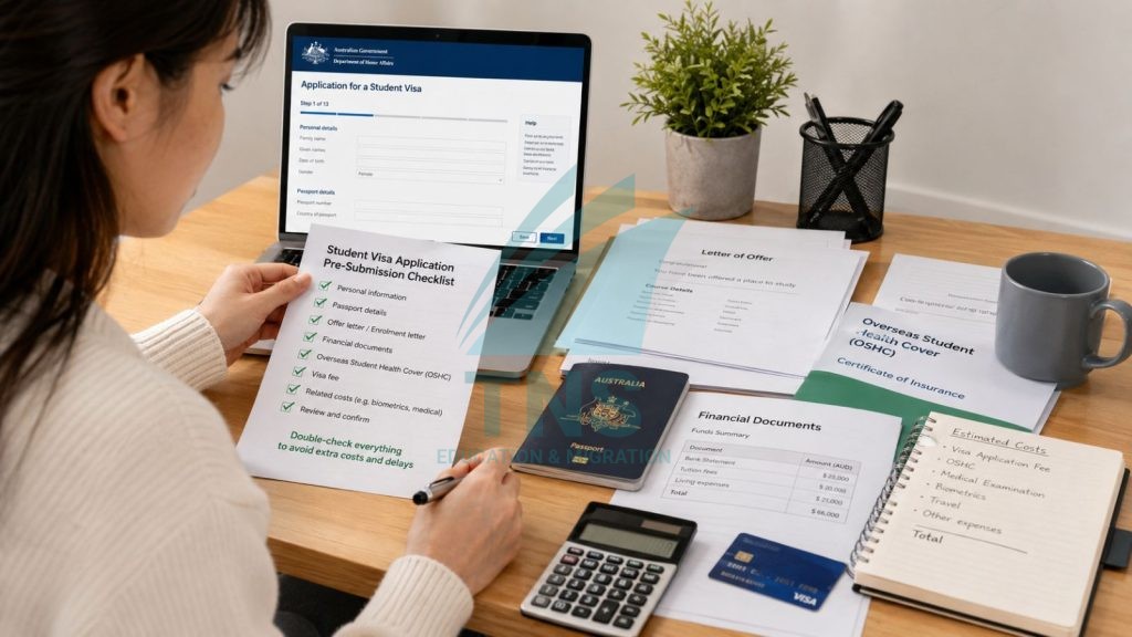 Phí Visa Du Học Úc 2026: Lệ Phí Và Tổng Chi Phí Cần Chuẩn Bị 22 Kiểm tra kỹ hồ sơ xin visa du học Úc để tránh phát sinh chi phí không cần thiết trước khi nộp và thanh toán