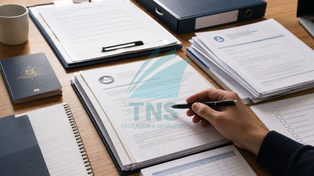 Bàn học của một sinh viên chuẩn bị săn học bổng du học Úc