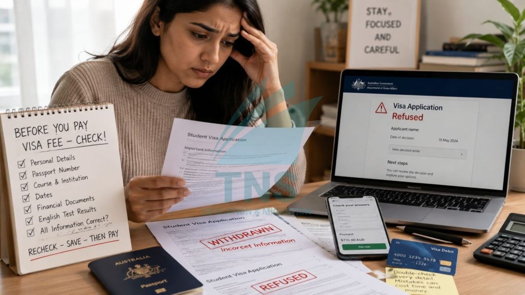 Phí Visa Du Học Úc 2026: Lệ Phí Và Tổng Chi Phí Cần Chuẩn Bị 21 Kiểm tra hồ sơ và phí visa du học Úc trước khi thanh toán để tránh sai thông tin, rút hồ sơ hoặc bị từ chối visa