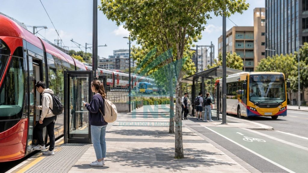 Chi Phí Sinh Hoạt Ở Adelaide Cho Du Học Sinh Và Người Mới Sang Úc 17 Du học sinh sử dụng phương tiện công cộng tại Adelaide với tram, bus, train và khu vực đi bộ gần trạm dừng